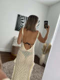 EVE Sunscreen Smocked Knit Beach Long Dress OSM-4451