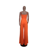 EVE Solid Color Sling Split Jumpsuit QYXZ-9936