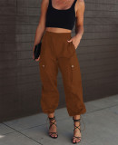 EVE Solid Color Casual Loose Pants MA-570