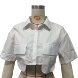 EVE Solid Color Short Irregular Shirt OD-8678