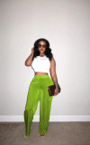 EVE Casual Flannel Wide Leg Pants TR-1296