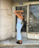 EVE Sexy Knit Tube Tops Slim Maxi Dress GFQS-5514