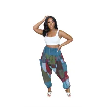 EVE Irregular Printed Loose Pants HNIF-MM005