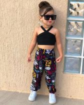 EVE Kids Girl's Halter Vest And Print Pants Set GYAY-M8005 