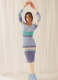 EVE Off Shoulder Color Block Knits Maxi Dress GFQS-0501