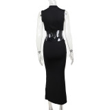 EVE Fashion Sleeveless Solid Color Maxi Dress FL-YY24077