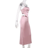 EVE Fashion Drill Shoulder Strap Two Piece Skirts Set FL-XY23664