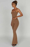 EVE Sexy Solid Color Sling Vest Two Piece Pants Set YD-8805