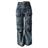 EVE Fashion Denim Loose Wide Leg Jeans WAF-77642