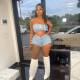 EVE Sexy Wrap Bust Hot Drill Denim Shorts Set TK-6316
