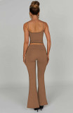 EVE Sexy Solid Color Sling Vest Two Piece Pants Set YD-8805