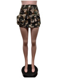 EVE Casual Camoulflage Print Denim Mini Skirts MEM-88556