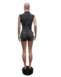 EVE Fashion Sleeveless Vest Shorts Denim 2 Piece Set MEM-88553