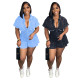 EVE Print Pleated Deep V Neck Romper QXLB-10086