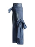 EVE Fashion Bandage Washed Straight Jeans WAF-77654
