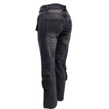 EVE Fashion Washed Denim Wide Leg Jeans WAF-77655