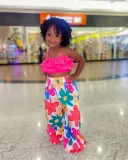 EVE Kids Girl Sling Vest Print Wide Leg Pants Set GYAY-8095