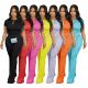 EVE Casual Short Sleeve Solid Sport Two Piece Pants Set AIL-272