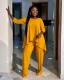 EVE Irregular Solid Tops Two Piece Pants Set QODY-6004