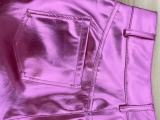 EVE Metallic Glossy Small Flared Leather Pants QODY-6014