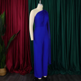 EVE Solid Color Single Shoulder Fashion Jumpsuit GCZF-8560