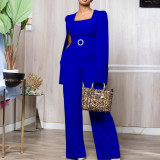 EVE Solid Color Beaded Wide Leg Jumpsuit GCZF-8475