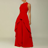 EVE Sleeveless Irregular Top Wide Leg Pants Two Piece Set GCZF-8556