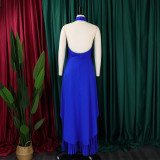 EVE Sleeveless Irregular Top Wide Leg Pants Two Piece Set GCZF-8556