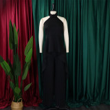 EVE Sleeveless Irregular Top Wide Leg Pants Two Piece Set GCZF-8556