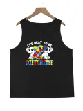 EVE Plus Size V Neck Letter Print Vest XMF-348