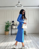 EVE Fashion Long Sleeve O Neck Two Piece Skirt Set SSNF-211414