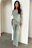 EVE Sexy Off Shoulder Long Sleeve Two Piece Pants Set SSNF-211407
