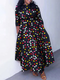 EVE Casual Print Tie Up Big Swing Maxi Dress GCZF-Q100-C1