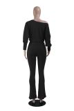 EVE Casual Solid Color Bat Sleeve Drawstring Jumpsuit YS-2407
