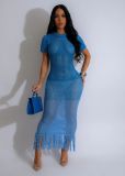 EVE Gradient Color Knit Beach Long Dress TR-1306