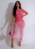 EVE Gradient Color Knit Beach Long Dress TR-1306