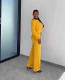 EVE Casual Solid Color Bat Sleeve Drawstring Jumpsuit YS-2407