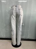 EVE Fashion Zipper Wash Casual Jeans LX-1381