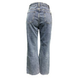 EVE Wash Holes Straight Jeans WAF-77659