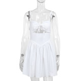 EVE Solid Color Hollow Out Sling Mini Dress FL-YY24063