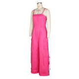 EVE Casual Solid Color Loose Wide Leg Jumpsuit ZSD-0665