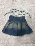 EVE Casual Washed Denim Pleated Skirt TR-1303
