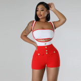 EVE Sleeveless Tube Tops Strappy Romper Sexy Two-piece Set MUE-8062