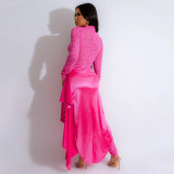 EVE Lace Jumpsuit And Tie Up Half Body Skirt Two Piece Set CYA-901124