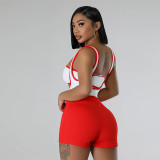 EVE Sleeveless Tube Tops Strappy Romper Sexy Two-piece Set MUE-8062