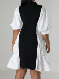 EVE Casual Color Block Fashion Loose Dress SFY-408