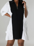 EVE Casual Color Block Fashion Loose Dress SFY-408