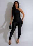 EVE Slant Shoulder Sleeveless Slim Fashion Two Piece Set SFY-448