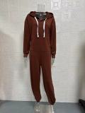 EVE Solid Color Hooded Loose Jumpsuit GYSM-W0729