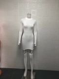 EVE Solid Long Sleeve Sexy Buckle Sock Dress Two Piece Set GYSM-W0316